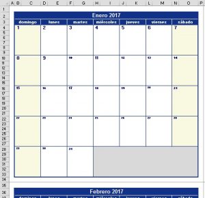 Calendario 2017 Vertical