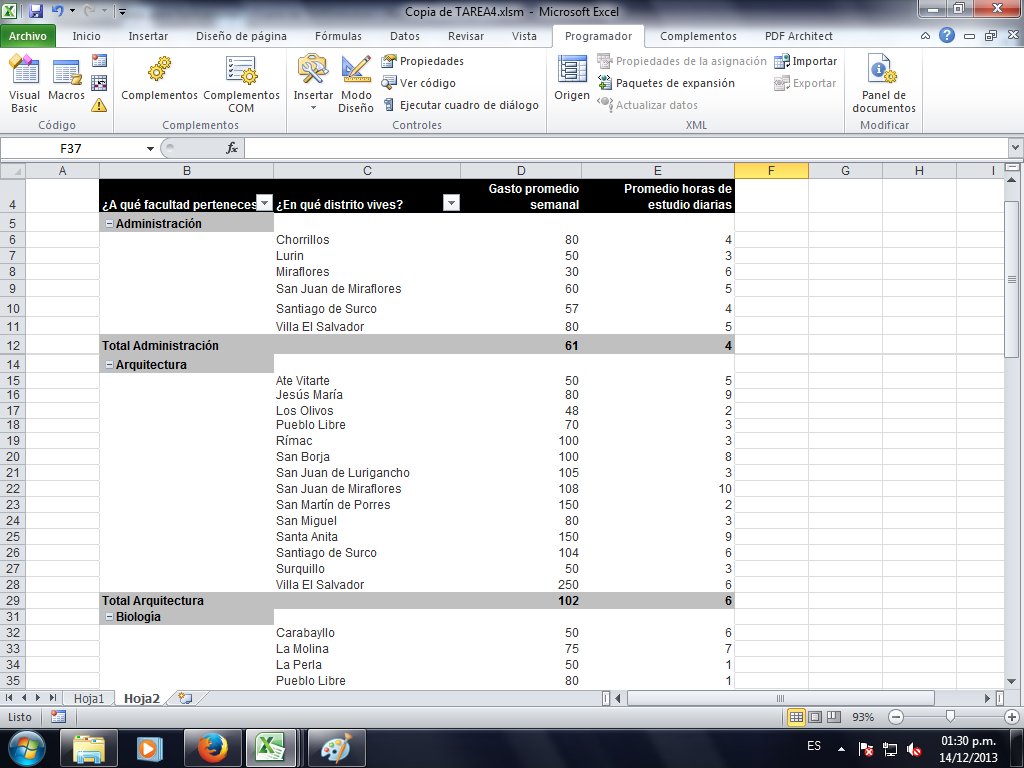 Ejemplo de tabla dinámica para organizar resultados de encuesta « Excel  Avanzado