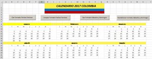 Calendario 2017 Colombia