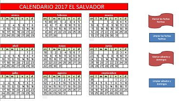 Calendario 2017 El Salvador