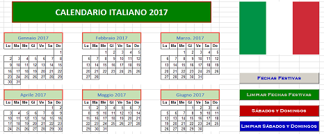 Calendario Italiano 20017