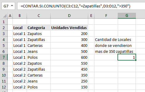 Contar con varias condiciones