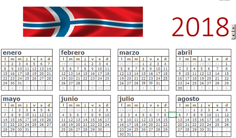 Calendario Noruega 2018
