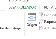 APARECE DESARROLLADOR 1 Ficha Desarrollador en Excel