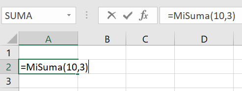 Crear funcion vba Excel