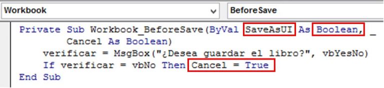 BeforeSave en VBA « Excel Avanzado