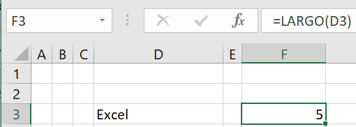 Función Largo en Excel