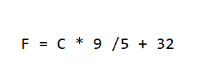 formula para convertir temperatura celsius a fahrenheit